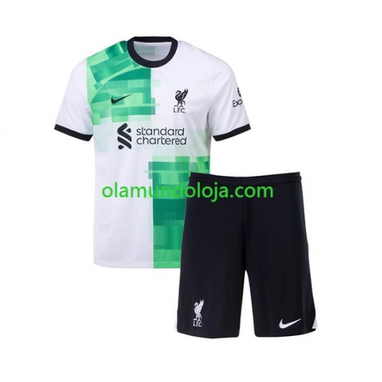 Camisola Liverpool Criança Equipamento Segundo 2023-2024 Manga Curta
